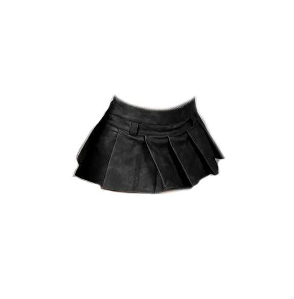 Black Metal Mini Skirt