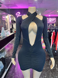 Des Cross Neck Dress