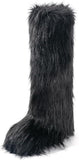 Black Knee High Fuzzy Boots