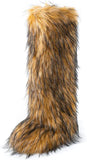 Brown Knee High Fuzzy Boots